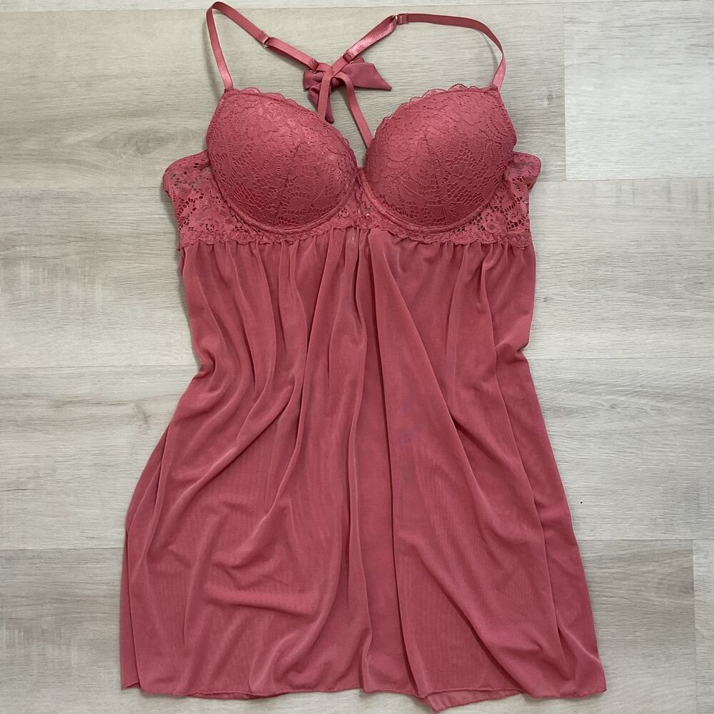 Marilyn Monroe Push up Babydoll Sleep Gown Dusty Rose XL